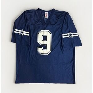 Vintage NFL Players Dallas Cowboys #9 Tony Romo Jersey Navy Blue Mens Size 2XL